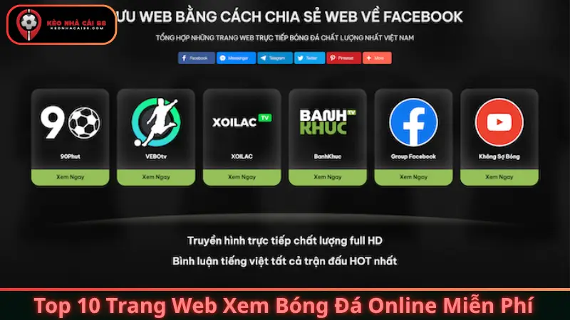 Top 10 Trang Web Xem Bóng Đá Online Miễn Phí