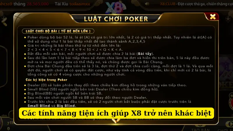Các tính năng tiện ích giúp X8 trở nên khác biệt