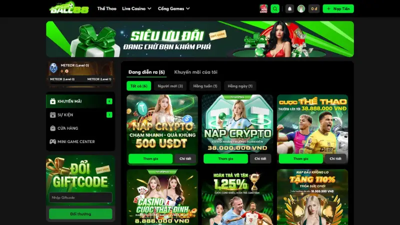 Ball88 thường triển khai nhiều chương trình khuyến mãi đặc biệt